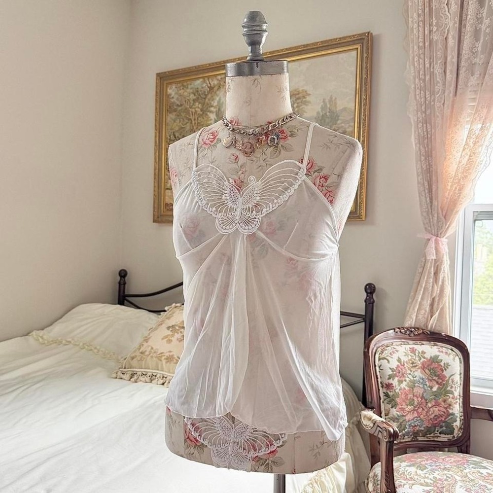 butterfly lingerie set Y2K rampage white butterfly lingerie set size medium
